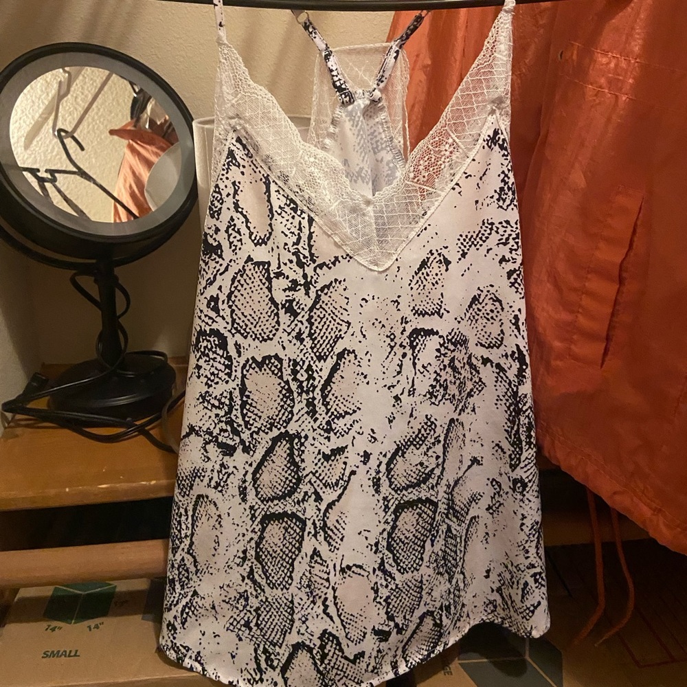 lace snake skin top